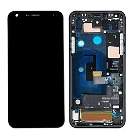Refurbished For LG Q7 Plus Q7+ Q610 Lcd Screen Assembly with Single Sim Frame - Black