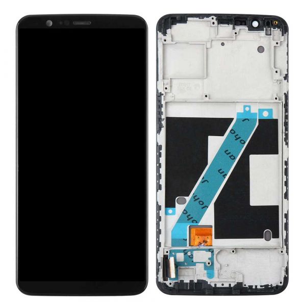 Black Cell Phone Replacement Parts LCD Screen and Digitizer Full Assembly with Frame for Oneplus 5T A5010 Color : Black